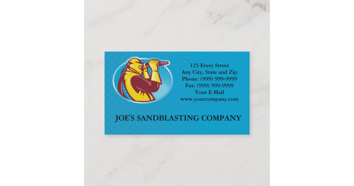 Sandblaster Sandblasting Business Card Zazzle