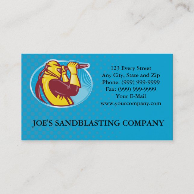 Sandblaster Sandblasting Business Card (Front)