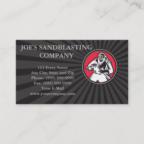 Sandblaster Sandblasting Circle Retro Business Card