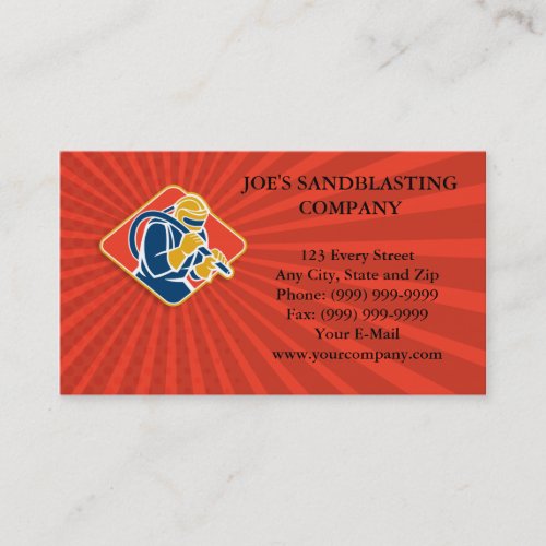 Sandblaster Sandblasting Hose Retro Business Card