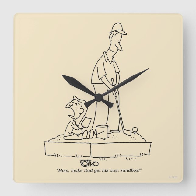 Sandbox Square Wall Clock (Front)