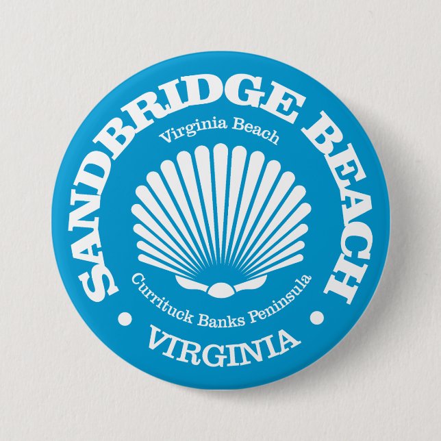Sandbridge Beach (seashell) Button (Front)