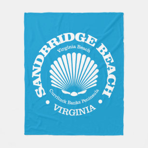 Sandbridge Beach (seashell) Fleece Blanket