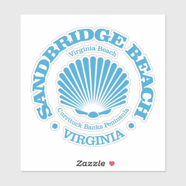 Sandbridge Beach (seashell) Sticker (Sheet)