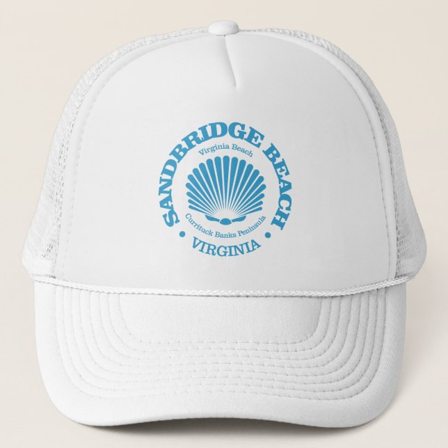 Sandbridge Beach (seashell) Trucker Hat (Front)