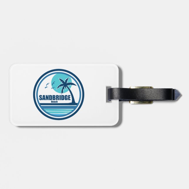 Sandbridge Beach Virginia Palm Tree Birds Luggage Tag (Back Horizontal)