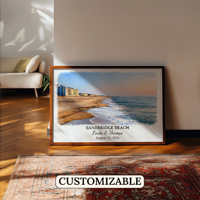Sandbridge Beach Virginia Poster, Watercolor, Cust Poster (Creator Uploaded)