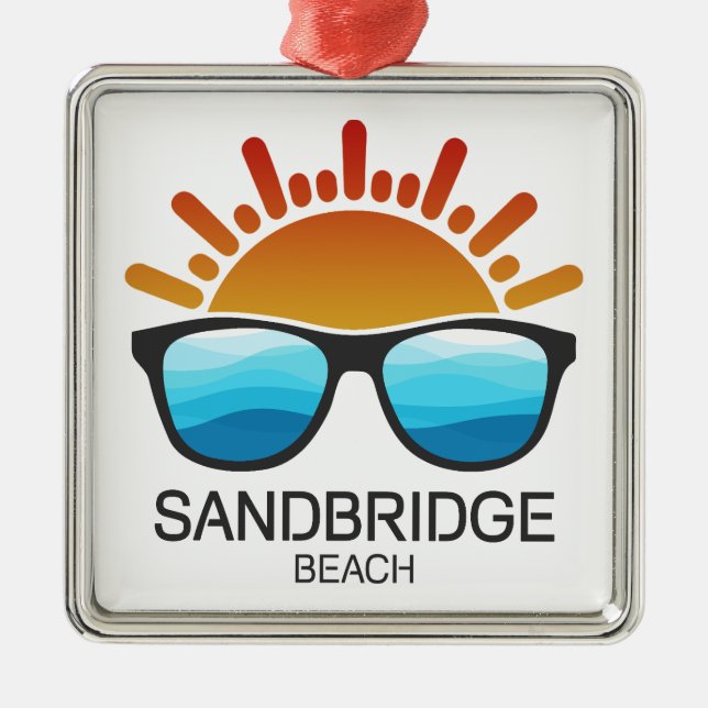 Sandbridge Beach Virginia Sunglasses Metal Ornament (Front)