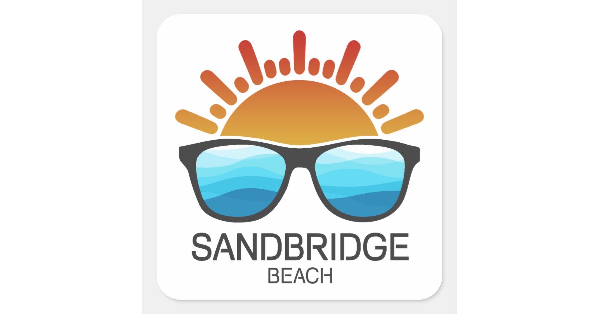 Sandbridge Beach Virginia Sunglasses Square Sticker | Zazzle