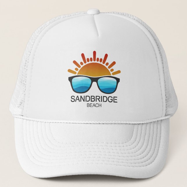 Sandbridge Beach Virginia Sunglasses Trucker Hat (Front)