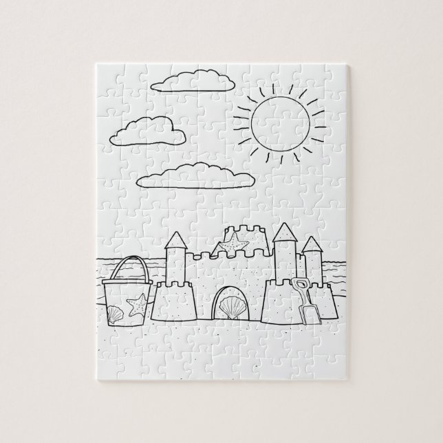 Sandcastle Adult Coloring Puzzle (Vertical)