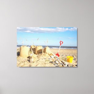 Sandcastle At Beach Canvas Print