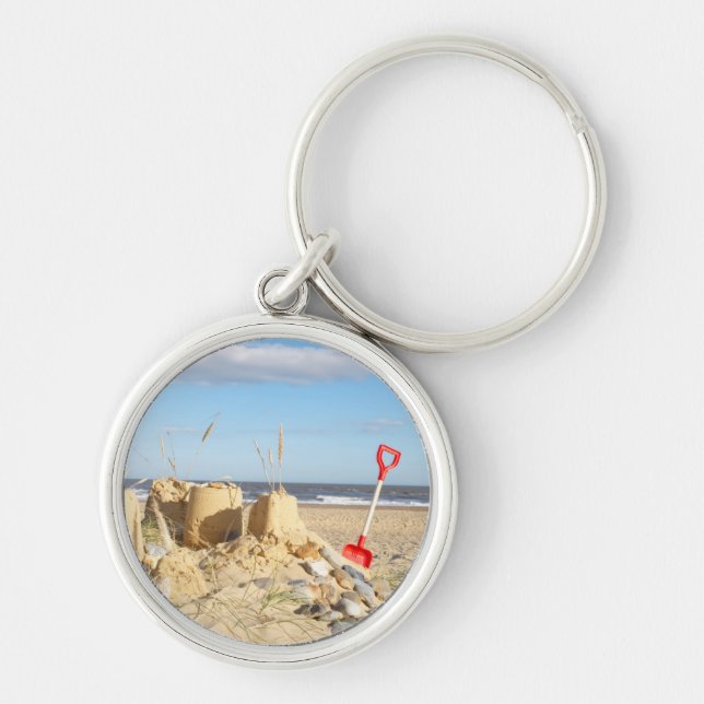 Sandcastle At Beach Keychain (Front)