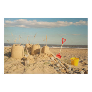 Sandcastle At Beach Wood Wall Decor