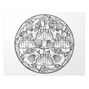 Sandcastle Beach Sea Mandala Coloring Book Pad