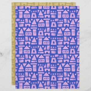 Sandcastle Blue Scrapbook Paper