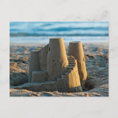   Sandcastle On The Beach Cute Fun Nautical Summer Postcard