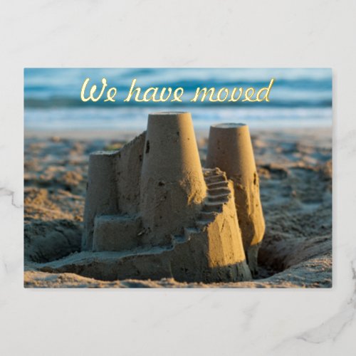 Sandcastle We have Moved Funny Moving Announcement