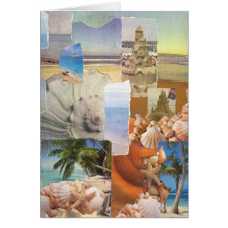 Sandcastles by the sea collage cards