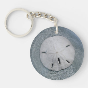 Sanddollar on Beach Sanibel Island, Florida Keychain