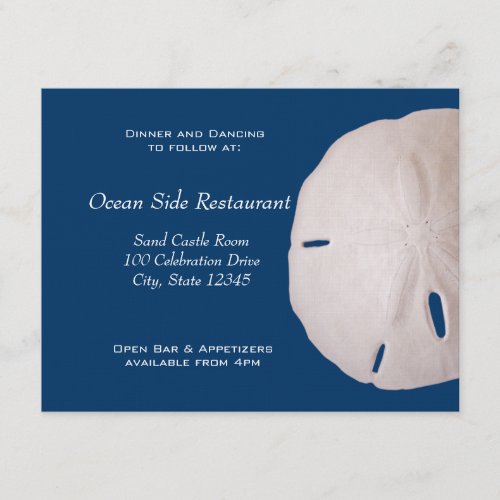 Sanddollar Wedding Reception Invites