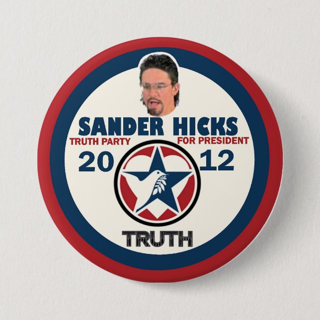 Sander Hicks Truth Party 2012 Pinback Button (Front)