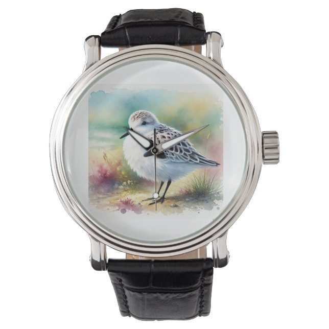 Sanderling Bird 200924AREF115 - Watercolor Watch (Front)