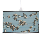 Sanderlings Take Flight in the Winter Skies Hanging Lamp (Left)