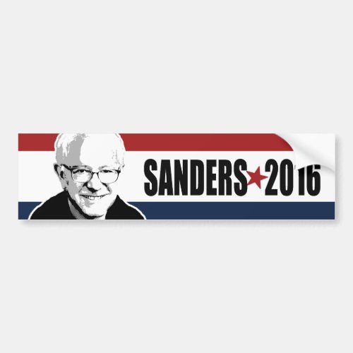 Sanders 2016 Star Red White and Blue Bumper _ copy Bumper Sticker