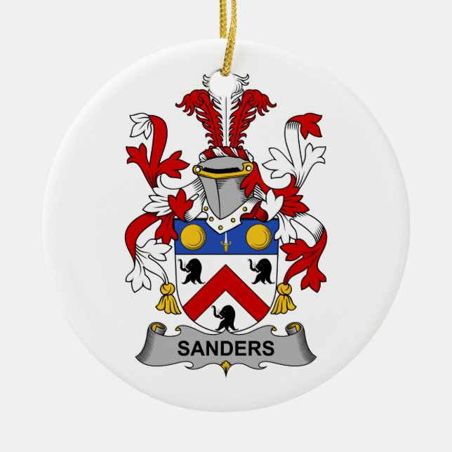 Sanders Family Crest Ceramic Ornament (Front)