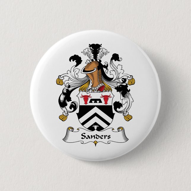 Sanders Family Crest Pinback Button (Front)