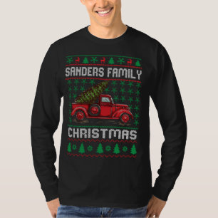 Sanders Family Ugly Christmas Sweater Red Truck Fu