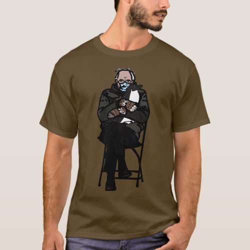 Sanders Mittens Holding a Penguin T_Shirt