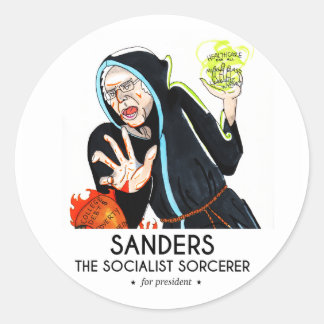 Sanders the Socialist Sorcerer Classic Round Sticker