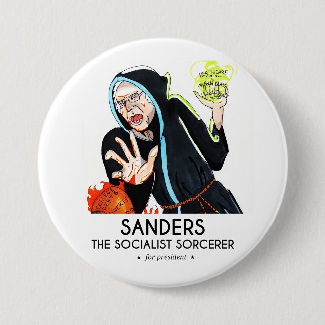 Sanders The Sorcerer Pinback Button (Front)