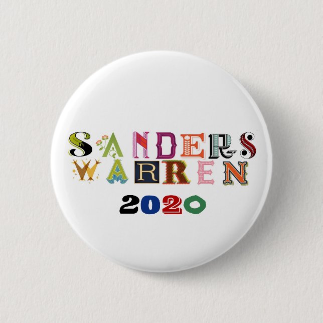 Sanders/Warren 2020 Button (Front)