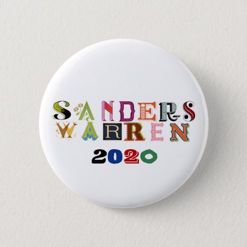 SandersWarren 2020 Button
