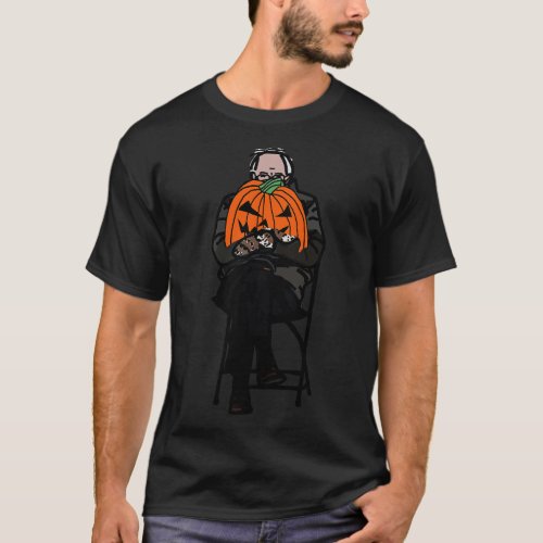 Sanders with Halloween Horror Pumpkin T_Shirt