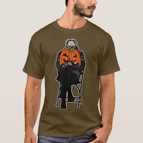 Sanders with spooky Halloween Pumpkin T_Shirt