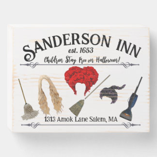 Sanderson Inn Halloween Funny Wood Sign