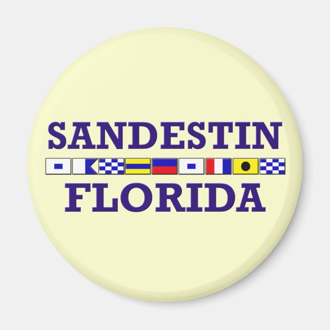 Sandestin Nautical Flags - Square magnet (Front)