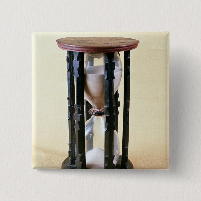Sandglass, 17th century button (Front)