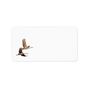 Sandhill Couple in Flight Label