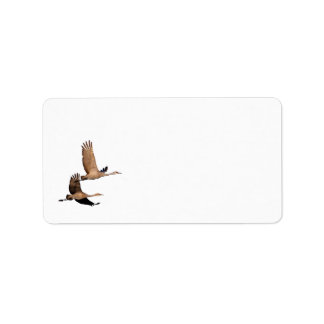Sandhill Couple in Flight Label
