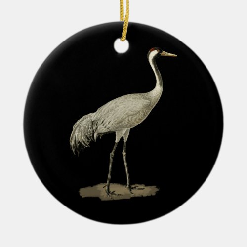 Sandhill Crane Antigone Canadensis Bird Refers Nor Ceramic Ornament