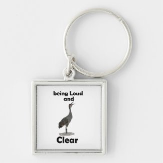 Sandhill Crane Being Loud And Clear Birdwatcher Keychain