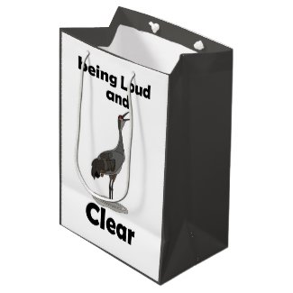 Sandhill Crane Being Loud And Clear Birthday Party Medium Gift Bag