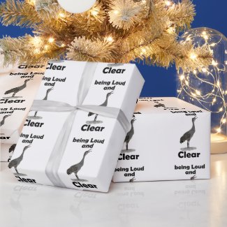 Sandhill Crane Being Loud And Clear Birthday Party Wrapping Paper