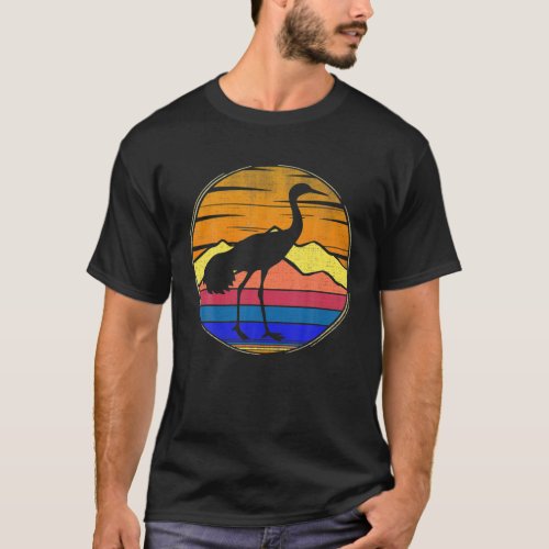 Sandhill Crane Bird Retro Sunset Animal Birds Love T_Shirt