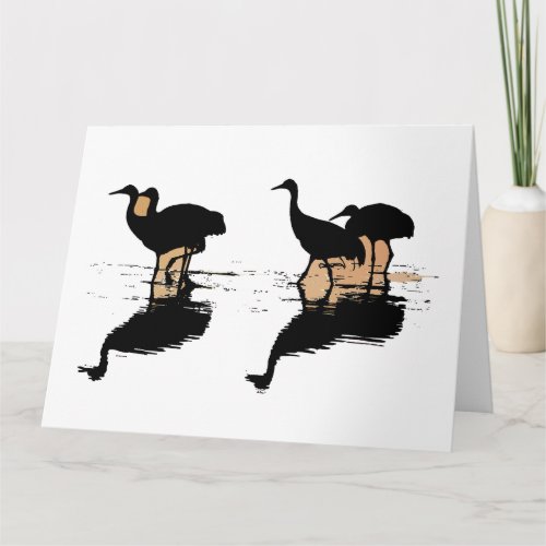 Sandhill Crane Birds Birthday Greeting Card